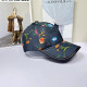 Black Casual Street Floral Print Letter Print Patchwork Hat