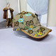 Light Brown Casual Street Floral Print Letter Print Patchwork Hat