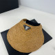 Khaki Casual Daily Letter Weave Hat