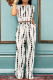 White Casual Tie Dye Pocket Patchwork O Neck Short Sleeve Two Pieces