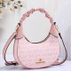 Pink Street Letter Print Zipper Patchwork Bags