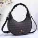 Black Street Letter Print Zipper Patchwork Bags