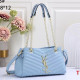 Blue Street Zipper Patchwork Bags
