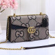 Dark Brown Street Letter Print Chains Patchwork Bags