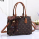 Brown Street Letter Print Zipper Patchwork Bags