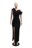 Red Sexy Formal Solid Color Slit Evening Dresses