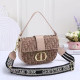 Khaki Street Letter Print Patchwork Bags