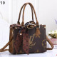 Yellow Brown Street Letter Print Zipper Patchwork Bags
