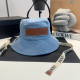 Blue Casual Daily Letter Print Lace Up Patchwork Hat