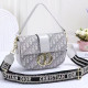 Silver White Street Letter Print Patchwork Bags