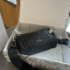 Black Gray Casual Street Letter Metal Accessories Trim Zipper Patchwork Bags