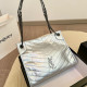 Silver Casual Street Solid Color Metal Accessories Trim Patchwork Bags