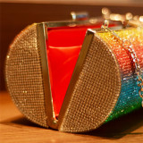 Colorful Fashion Patchwork Chain Strap Crossbody Bag