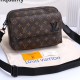 Brown Daily Zipper Patchwork Bags