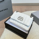 White Casual Daily Solid Color Metal Accessories Trim Patchwork Bags