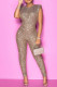 Brown Fashion Sexy Solid Without Belt O Neck Regular Jumpsuits