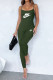 Ink Green Casual Street Letter Print Backless U Neck Skinny Jumpsuits