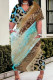 Baby Blue Casual Print Pocket Patchwork V Neck Straight Plus Size Dresses