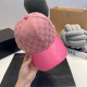 Pink Casual Street Letter Print Patchwork Contrast Embossed Hat