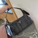 Black Gray Street Daily Letter Metal Accessories Trim Zipper Patchwork Bags