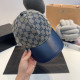 Blue Casual Street Letter Print Patchwork Contrast Embossed Hat