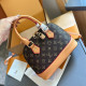 Brown Daily Celebrities Letter Print Zipper Patchwork Contrast Bags