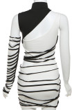 Cream White Sexy Hollow Out Patchwork O Neck Wrapped Skirt Dresses