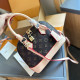Pink Brown Daily Celebrities Letter Print Zipper Patchwork Contrast Bags