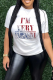 White Casual Street Letter Print O Neck T-Shirts