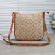Light Brown Street Letter Print Zipper Patchwork Bags