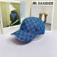 Blue Casual Street Letter Print Distressed Patchwork Hat