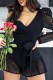Black Sexy Casual Solid Color Backless Irregular Skinny Rompers