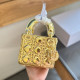 Gold Casual Daily Solid Color Metal Accessories Trim Bags