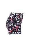 Black Pink Casual Sportswear Print Basic Skinny High Waist Conventional Positioning Print Shorts
