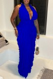 Purple Sexy Casual Solid Bandage Halter Regular Jumpsuits