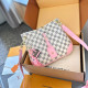 Pink Casual Daily Plaid Metal Accessories Trim Patchwork Contrast Bags