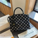 Black Casual Daily Letter Print Zipper Patchwork Bags