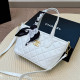 White Casual Daily Letter Metal Accessories Trim Patchwork Bags