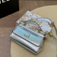 Silver Daily Celebrities Solid Color Metal Accessories Trim Patchwork Bags