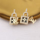 Gold Street Flowers Hollow Out Rhinestone Decor Earrings