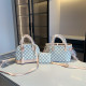 Pink Gray Casual Street Plaid Patchwork Contrast Bags