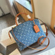 Blue Casual Street Letter Print Patchwork Contrast Bags