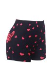 Red Casual Sportswear Letter Print Skinny High Waist Conventional Positioning Print Bottoms