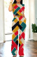 Multicolor Casual Daily Geometric Print Pocket Contrast O Neck Short Sleeve Two Pieces