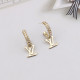 Gold Street Hollow Out Rhinestone Decor Earrings