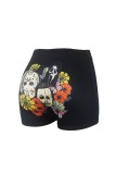 Black White Casual Sportswear Print Basic Skinny High Waist Conventional Positioning Print Bottoms