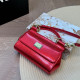 Red Daily Celebrities Solid Color Metal Accessories Trim Patchwork Bags