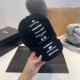 Black Casual Street Letter Embroidered Patchwork Hat