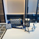 Blue Casual Street Geometric Print Patchwork Contrast Bags