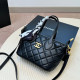 Black Casual Daily Letter Metal Accessories Trim Patchwork Bags